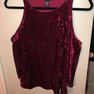Red blouse sleeveless top